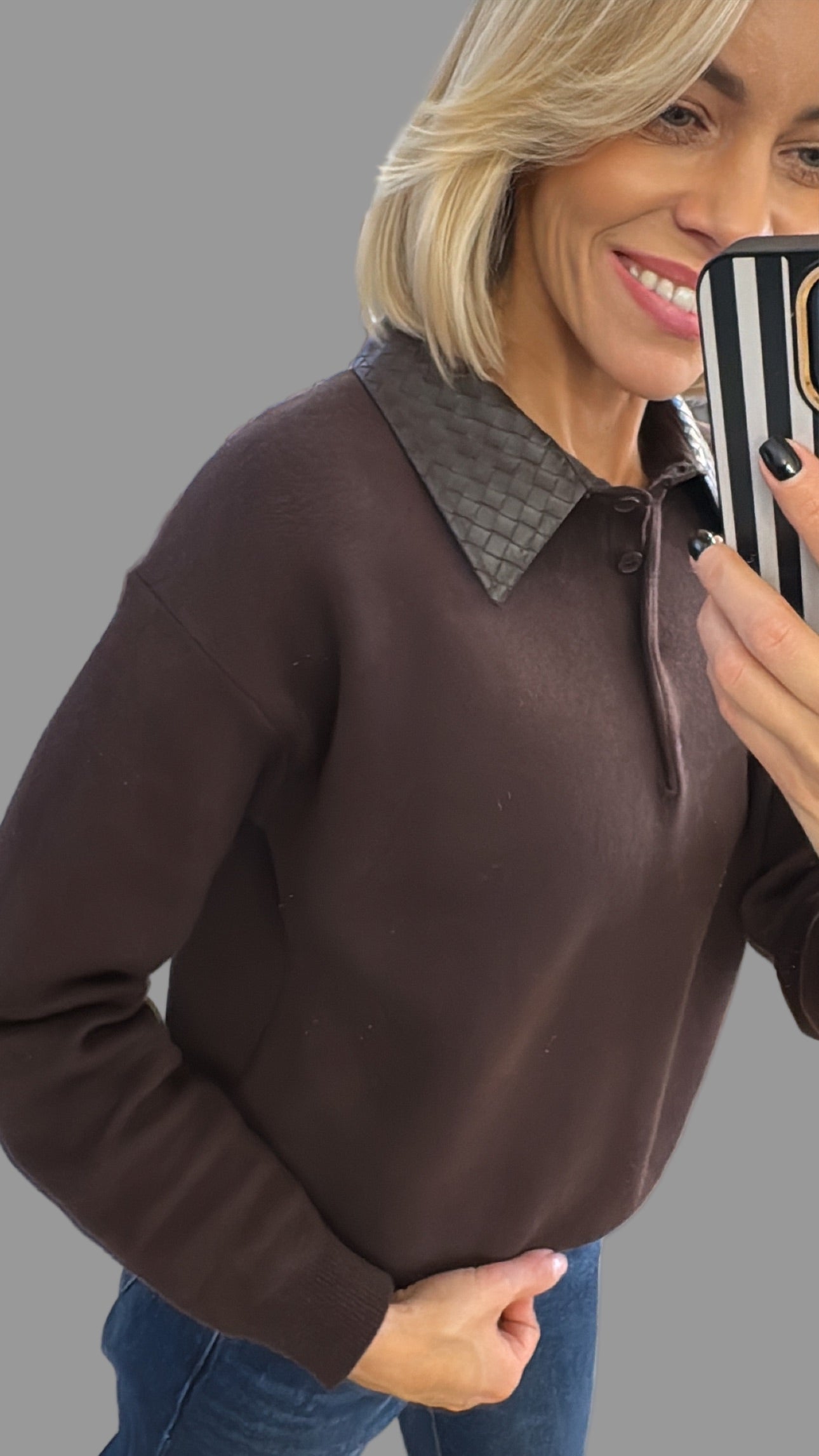 Megztinis su eco odos apykakle