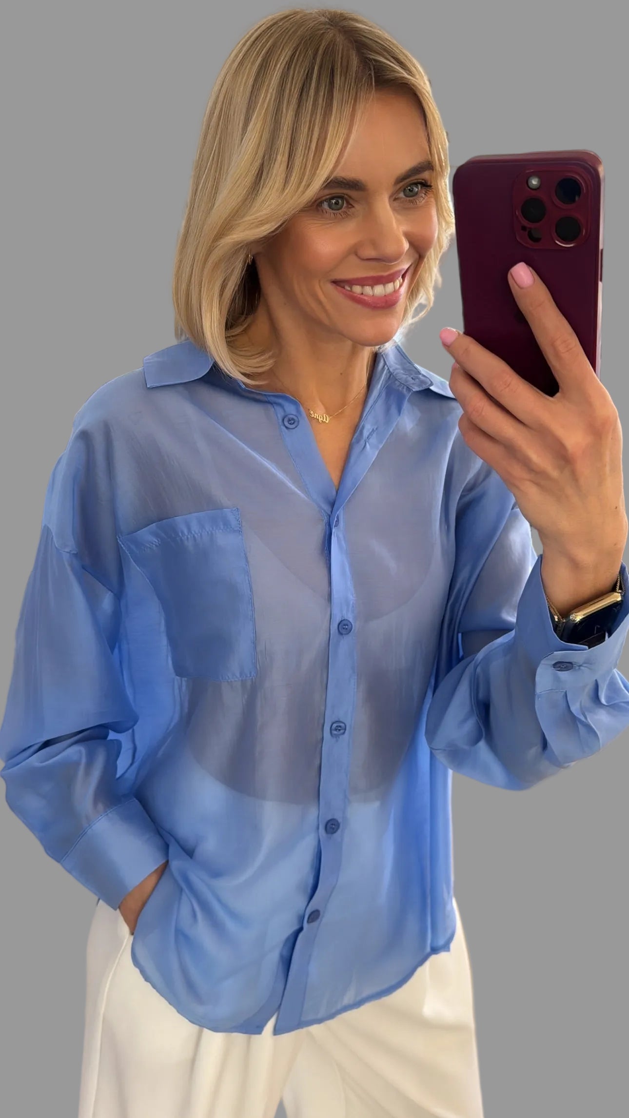 Marškiniai lengvai krintančio audinio