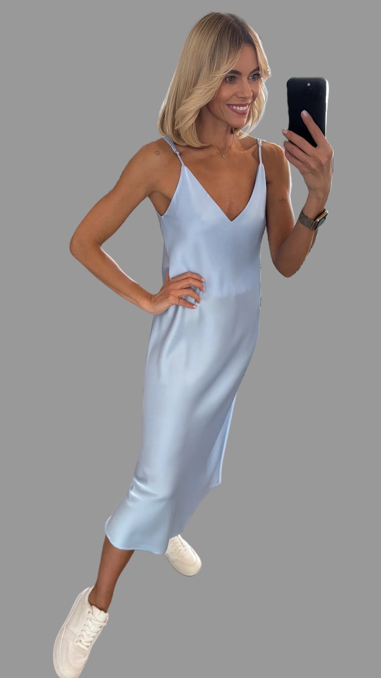 Suknelė su petnešėlėmis “slip dress” modelio