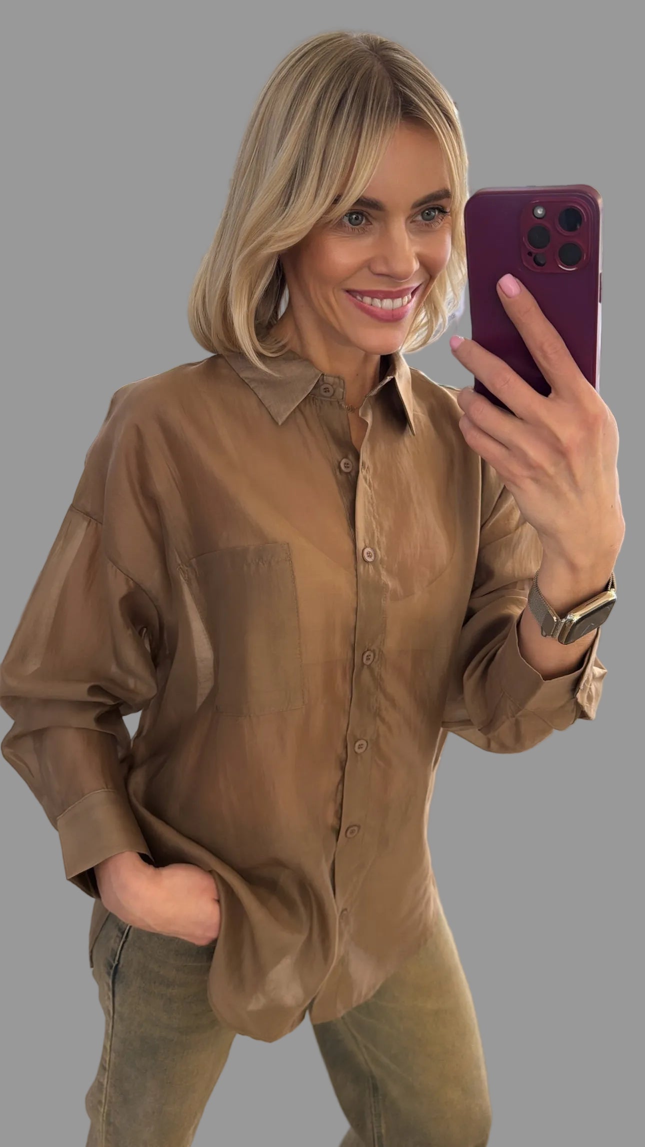 Marškiniai lengvai krintančio audinio