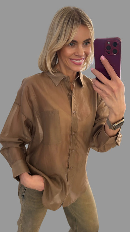 Marškiniai lengvai krintančio audinio