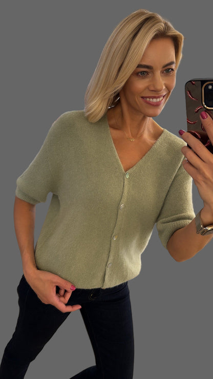 Megztinis su sagutėmis trumpomis rankovėmis