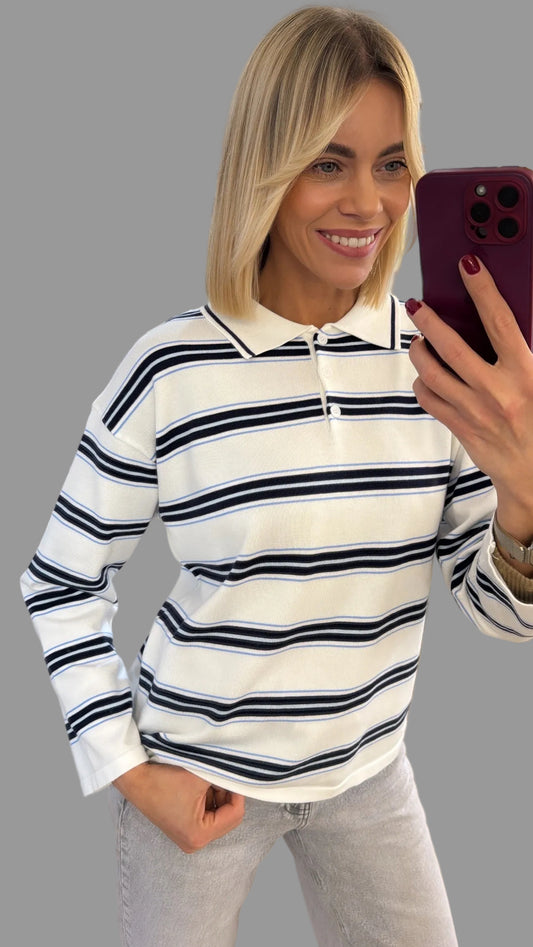 Palaidinė polo modelio su dryželiais