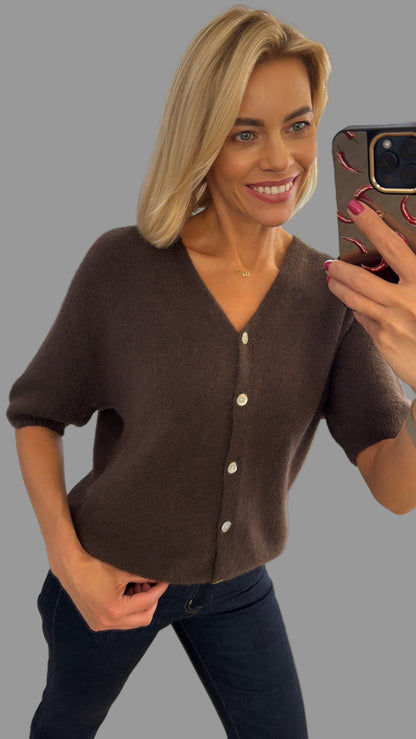 Megztinis su sagutėmis trumpomis rankovėmis