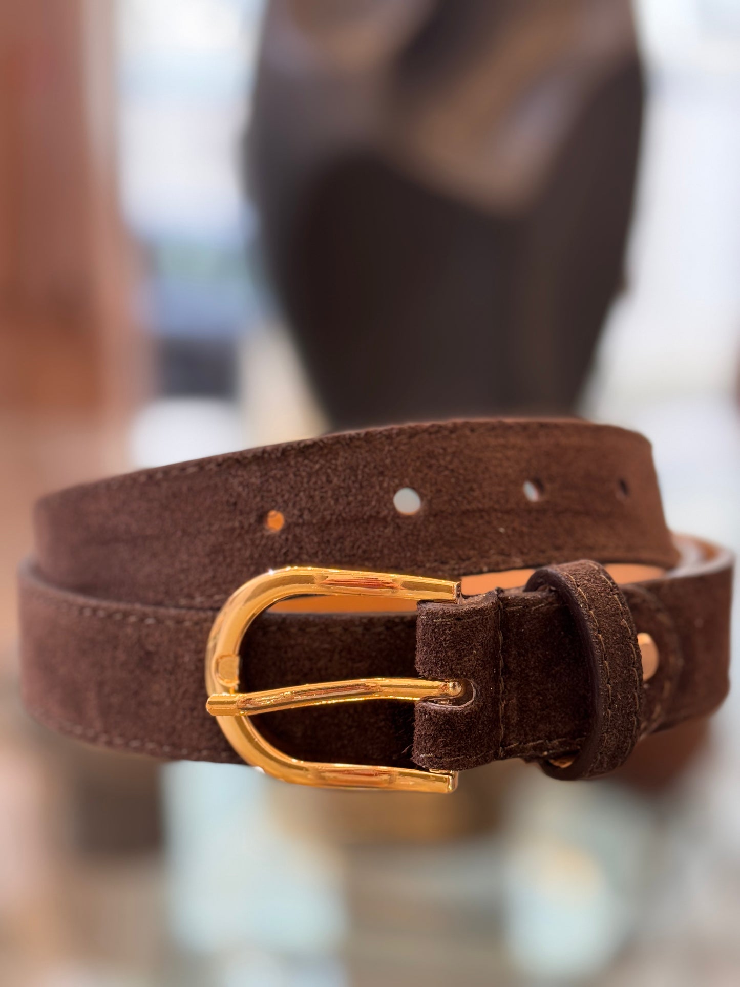 Diržas natūralios suede odos