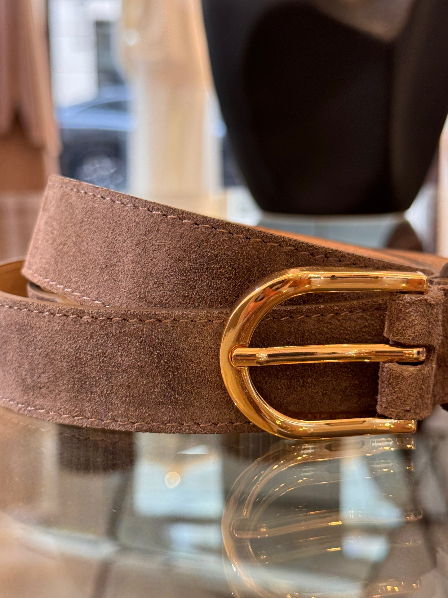 Diržas natūralios suede odos