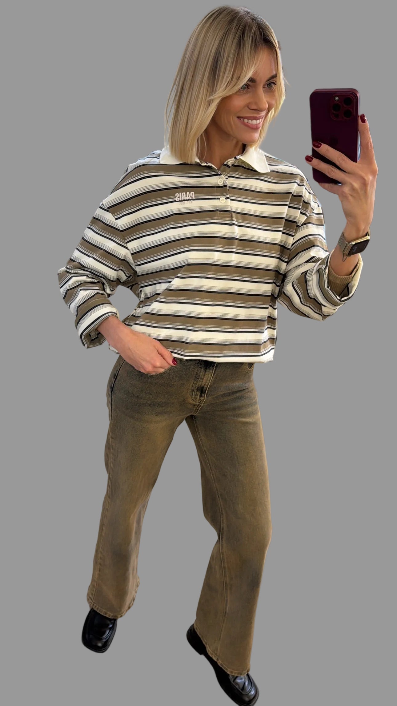 Palaidinė dryžuota polo modelio