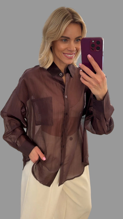 Marškiniai lengvai krintančio audinio